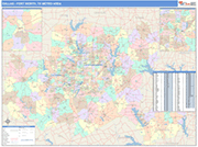 Dallas Fort Worth  Wall Map Color Cast Style